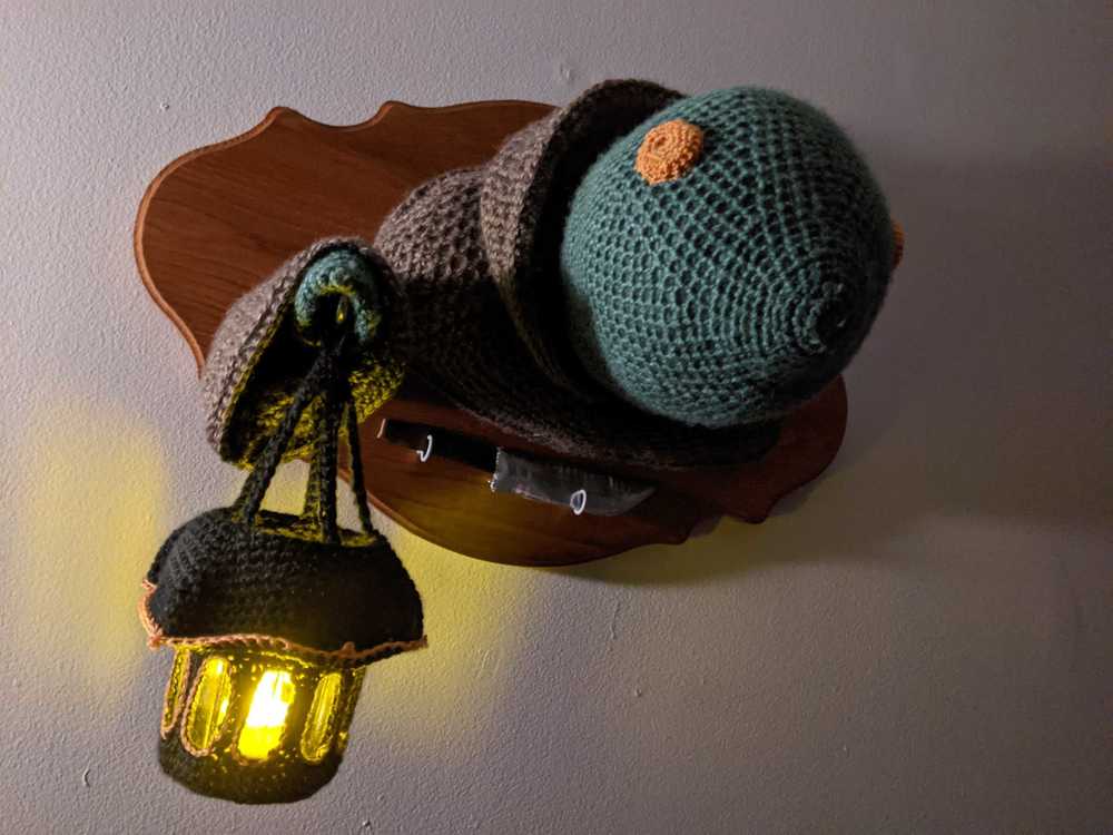 DesertBus's tweet photo. New #DB2021 silent auctions time! Adorn your walls with a ink portraits of @SupergiantGames Hades denizens Nyx, Megaera, Thanatos, Zagreus, and Hades. 

Or the crocheted trophy of a @FinalFantasy Tonberry head mounted on a plaque. 

https://t.co/GhP0R10HzJ
https://t.co/g6pcRXZ0lT https://t.co/5sU8Hap2ju