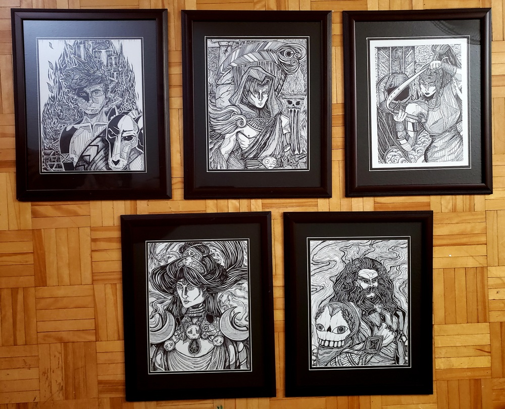 DesertBus's tweet photo. New #DB2021 silent auctions time! Adorn your walls with a ink portraits of @SupergiantGames Hades denizens Nyx, Megaera, Thanatos, Zagreus, and Hades. 

Or the crocheted trophy of a @FinalFantasy Tonberry head mounted on a plaque. 

https://t.co/GhP0R10HzJ
https://t.co/g6pcRXZ0lT https://t.co/5sU8Hap2ju