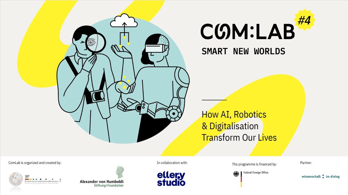 ElleryStudio's tweet image. The 4th round of #ResearchComLab was all about the #SmartNewWorlds - how are #AI, #robotics and #digitalisation transforming our lives? What are the future trends and social dimensions of these innovative technologies?