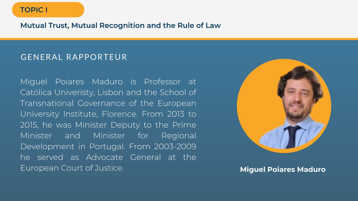 If you don't already know our General rapporteur for Topic I, we would like to present to you <a href="/MaduroPoiares/">Miguel Poiares Maduro</a>  Miguel Poiares Maduro. #FIDE2023 <a href="/FIDE2021/">FIDE 2021 The Hague</a> #law #EUlaw #Sofia #Bulgaria