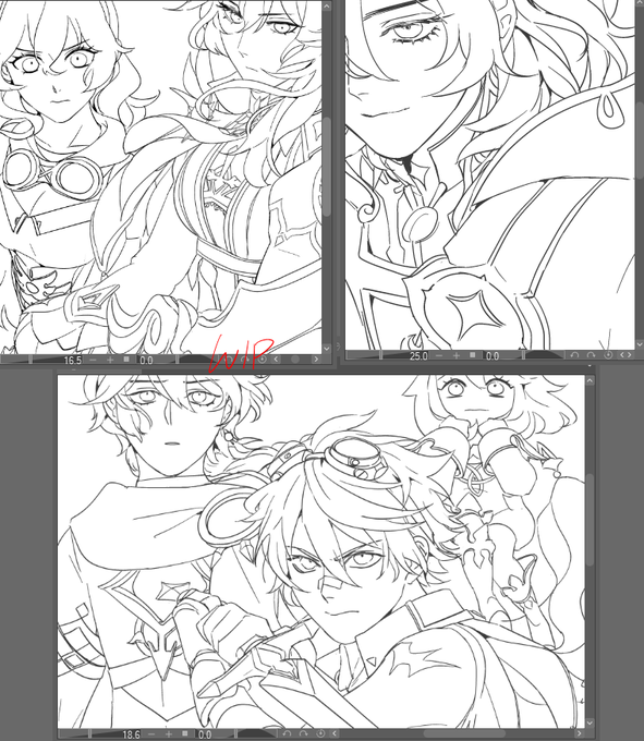 I hatelovehatelove drawing genshin characters ^oT 