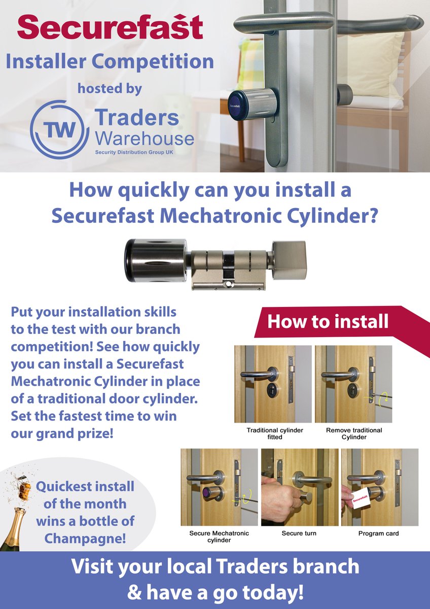 Traders Warehouse (@twsecuritydist) on Twitter photo How quickly can you install the <a href="/Securefastplc/">Securefast</a> Mechatronic Cylinder?! Why don't you join in the fun and have a go at the #Derby, #Birmingham and #Preston branches! Prize on offer! @SecurefastDP How quickly can you install the <a href="/Securefastplc/">Securefast</a> Mechatronic Cylinder?! Why don't you join in the fun and have a go at the #Derby, #Birmingham and #Preston branches! Prize on offer! @SecurefastDP