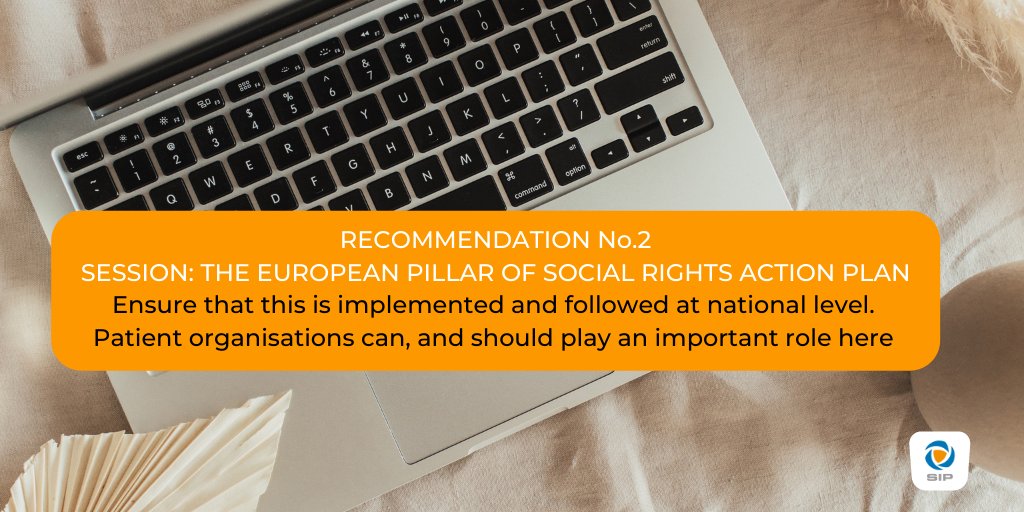 SIP_PainPolicy's tweet image. Recommendation 2 from the #WorkplaceIntegration event - The European Pillar of Social Rights Action Plan. Ensure that this is implemented and followed at national level. Patient organisations can, and should play an important role here 👉  bit.ly/3bVfMrj