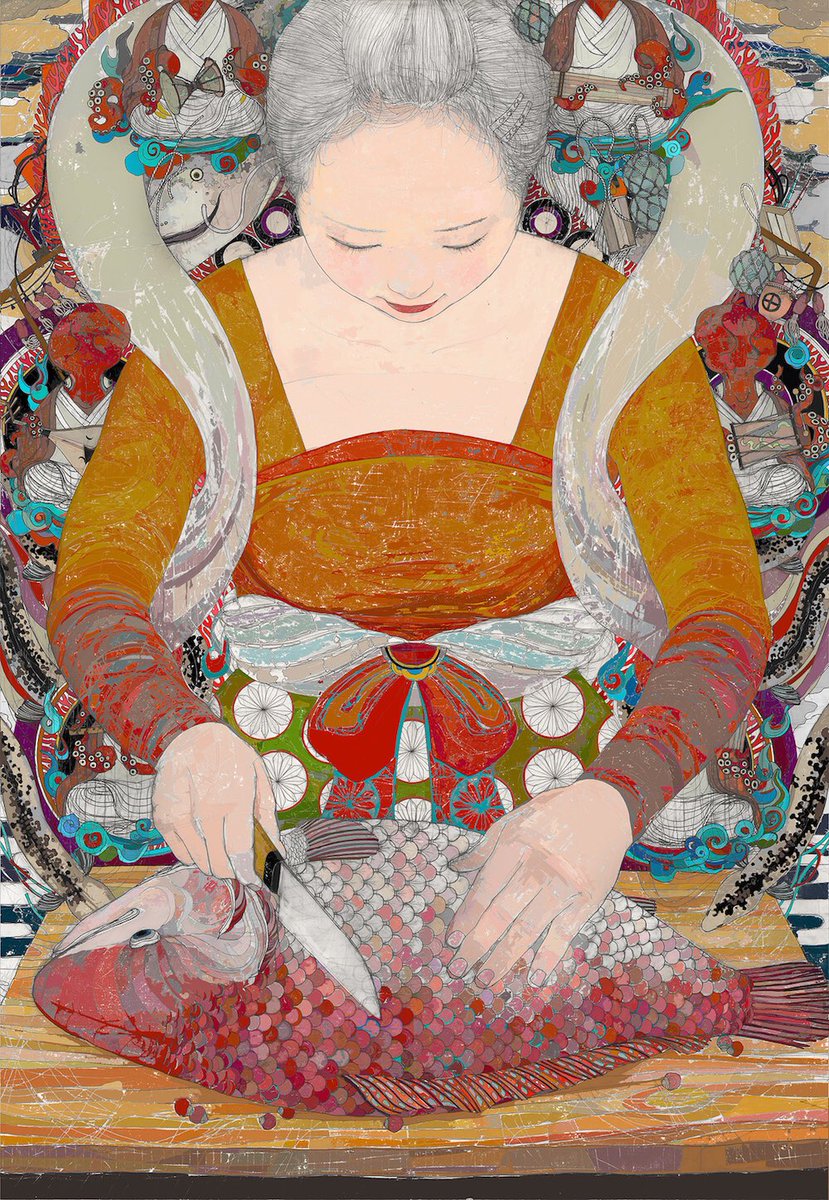 家来をさばく乙姫様 越智俊介のイラスト