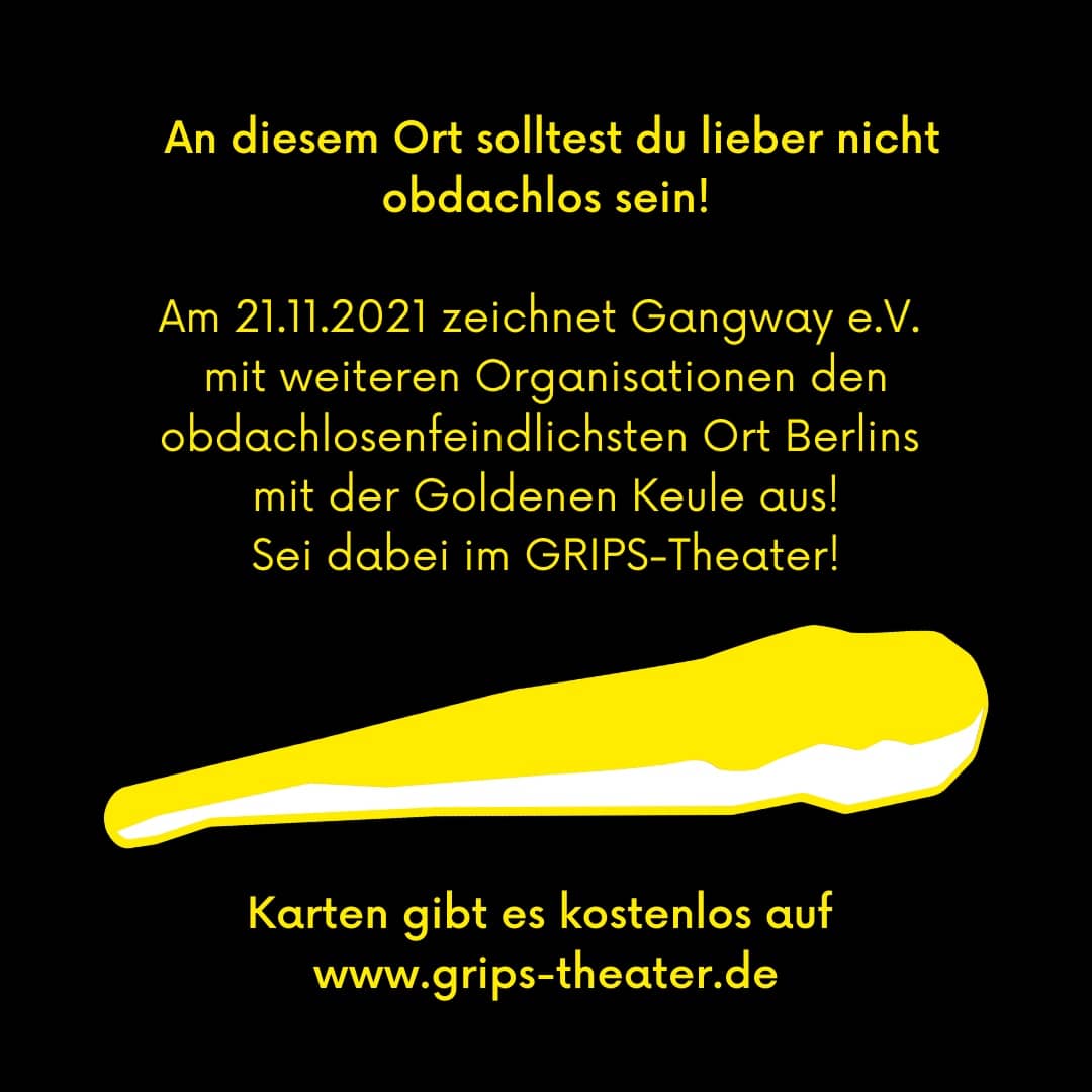 gangwayev's tweet photo. Wo du lieber nicht obdachlos sein solltest: #Habersaathstraße #Alexanderplatz #Ostbahnhof und #Hansaplatz 
Alles heiße Anwärter auf die Goldene Keule! Sei dabei, wenn wir den obdachlosenfeindlichsten Ort Berlins küren! Kostenlose Tickets hier: https://t.co/lYEdwyKSFw https://t.co/k9AzCvPBqI
