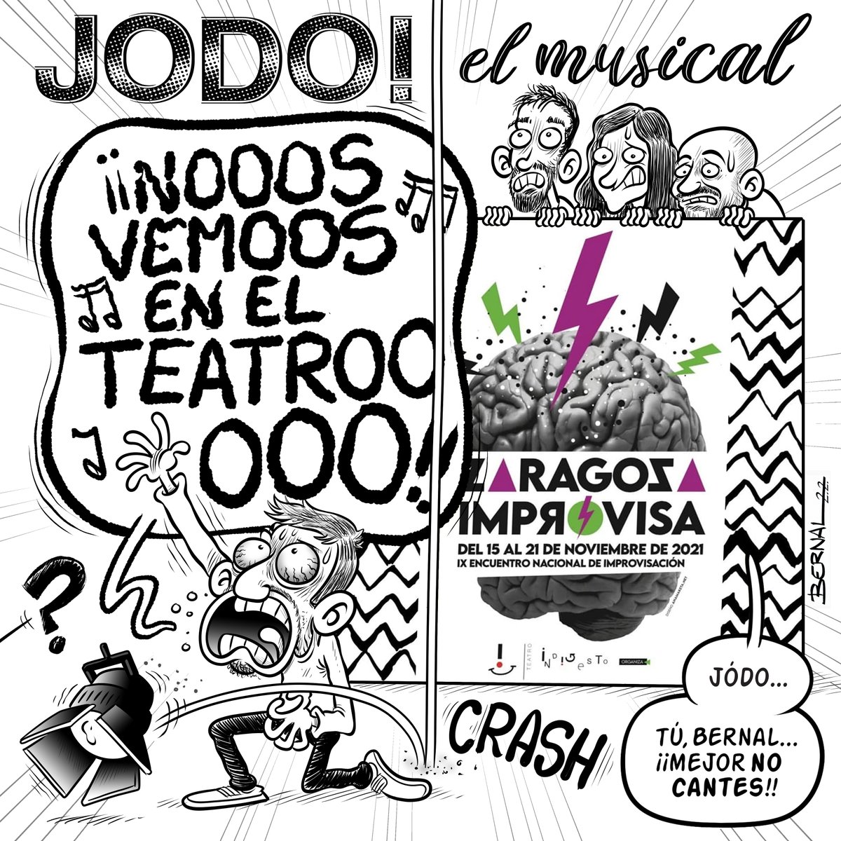 Mañana miércoles, a las 20:00h, bien de risas con los genios de la IMPRO y el @TeatroIndigesto en el @teatromercado. 

JODO!! el musical...