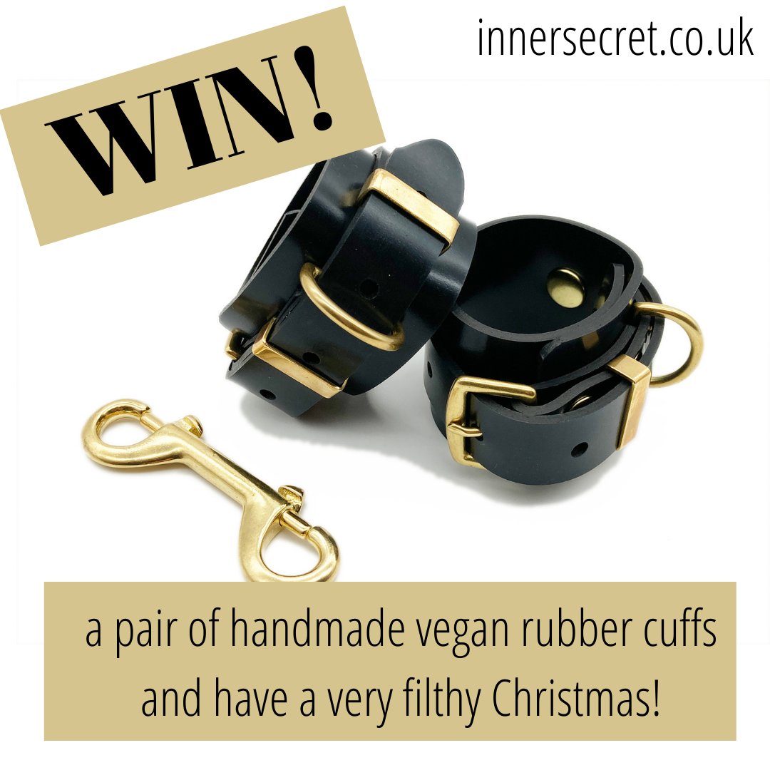 InnerSecretShop's tweet photo. Win a pair of handmade vegan rubber cuffs just in time for Christmas! 

All you need to get your hands (wrists?) on them is this: 

1. Like this tweet
2. Share this tweet

We'll pick a winner at random on Friday 26 November and whack a pair of cuffs in the post to you, stat #bdsm https://t.co/f1JnSHw1IF