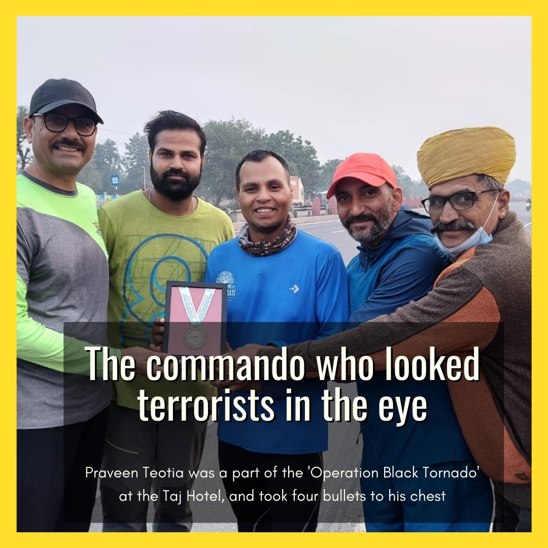 BlueMonkeys7's tweet photo. Proud to be a part of the 1500kms run with a Commando who looked terrorist in the eye!!
Commando Praveen Teotia Sir @marcospraveenteotia
We are glad to meet you and be a small part of your big journey.
#bluemonkeysclub #BMC #runforacause #praveenkumarteotia #run #jaipurevents https://t.co/LTa6wNcOkE