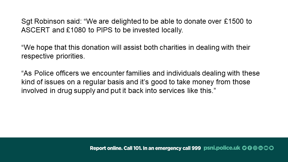 PSNIFermOmagh's tweet photo. Local charities to benefit from proceeds of crime #WeCareWeListenWeAct https://t.co/deTEXgkbnd
