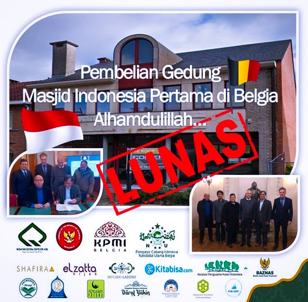Alhamdulillah.
Gedung Pusat Kebudayaan &amp; Masjid Indonesia di Belgia sudah LUNAS! Sah!😍

Terima kasih kpd seluruh masyarakat Indonesia di mana saja atas sumbangannya.🙏 

<a href="/nucare_lazisnu/">NU Care-LAZISNU</a> <a href="/nahdlatululama/">Nahdlatul Ulama</a> <a href="/Kemlu_RI/">MoFA Indonesia</a> <a href="/Kemenag_RI/">Kementerian Agama RI</a> <a href="/baznasindonesia/">BAZNAS</a> <a href="/kitabisacom/">Kitabisa - Aplikasi Warga Bantu Warga</a> el-zatta, shafira, dll.