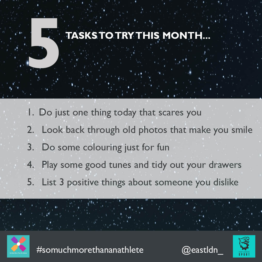 MoreThanAth's tweet photo. Here are some more #somuchmorethananathlete tasks to get your teeth into this November! #sportspeople #eastlondonsport 
@EastLDN_Sport @UEL_News https://t.co/neGzhp5OtP
