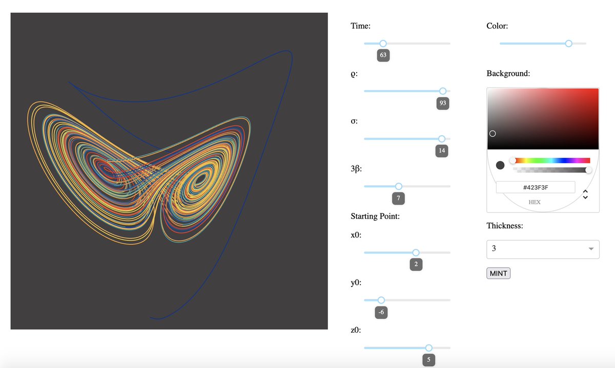 Look at how many shapes you'll be able to generate! 👀
We're working to allow you to play with math, generating your own #NFTs based on chaotic solutions of the Lorenz system 🔥
Each piece of our Genesis collection will guarantee 2 free mints 
opensea.io/collection/the… via <a href="/opensea/">OpenSea</a>