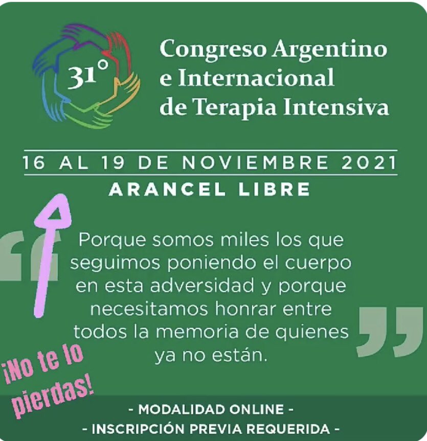 SATIarg's tweet photo. #Ahora 31 Congreso Argentino e internacional de Terapia intensiva . En memoria de los trabajadores de la salud !🇦🇷 https://t.co/MhhUhVZ9Nv
