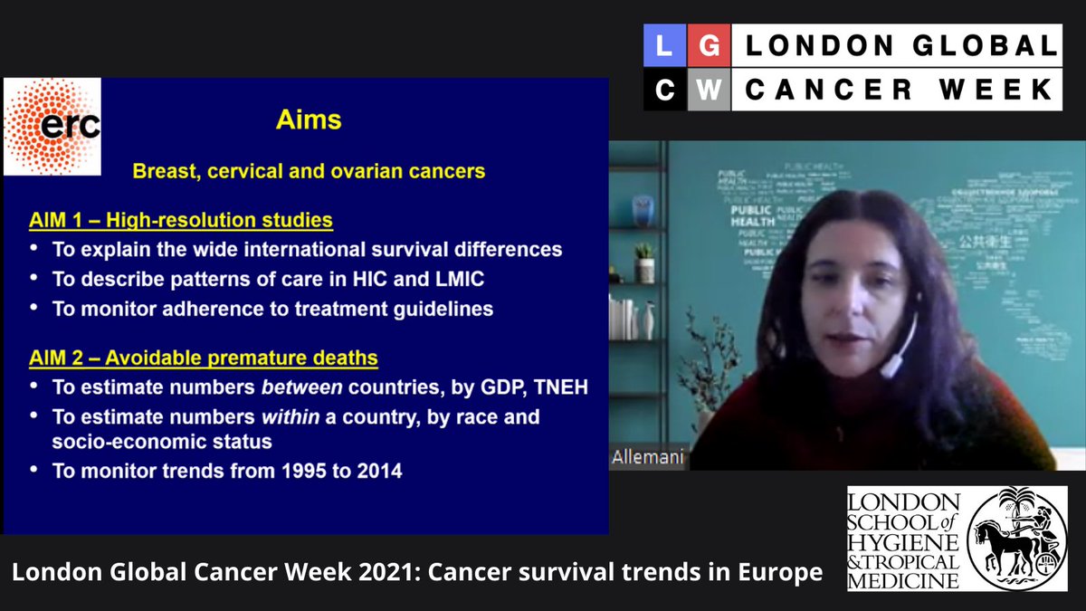 Prof Claudia Allemani shared with us what the @ERC_Research aims to achieve as well as their expected result of being 'the largest population-based database in the world with detailed biological, clinical & molecular data for the most common cancers in women'. #londonglobalcancer