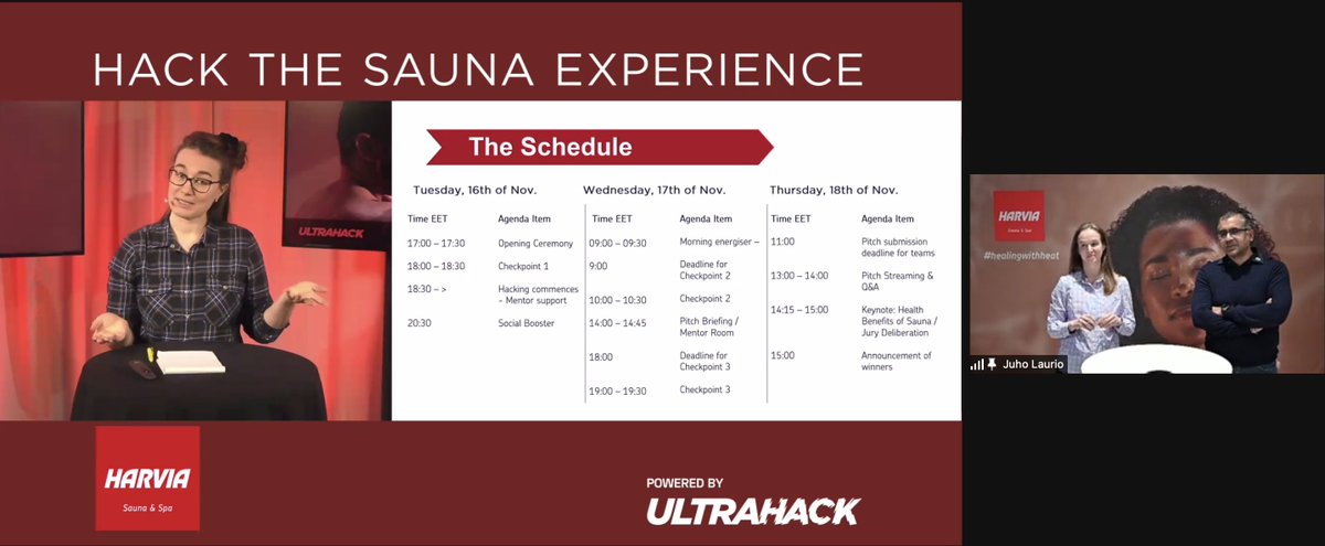 UltrahackHQ's tweet photo. The heat is on 🔥🔥🔥
Our participants are fully charged⚡️With the support of mentors, our participants will conceptualise and develop solutions for the future of sauna during the next 48 hours.💡Follow the event on Instagram with #HackTheSauna. 
@harviaglobal https://t.co/k6u5fZRF9s