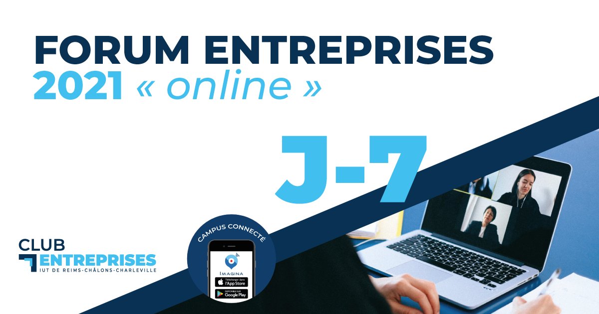 FORUM ENTREPRISES  |  J-7 avant l'événement "online"

📆 Rendez-vous le 23 novembre à partir de 13h30 sur la plateforme <a href="/ImaginaOfficiel/">Imagina</a> .

Plus d'infos à venir, restez connectés ! 🧐