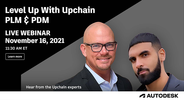 We go live in one hour! Join Upchain's live webinar today to hear from product experts about how our customers are using Upchain to scale and optimize product development. autode.sk/3nsUPLb