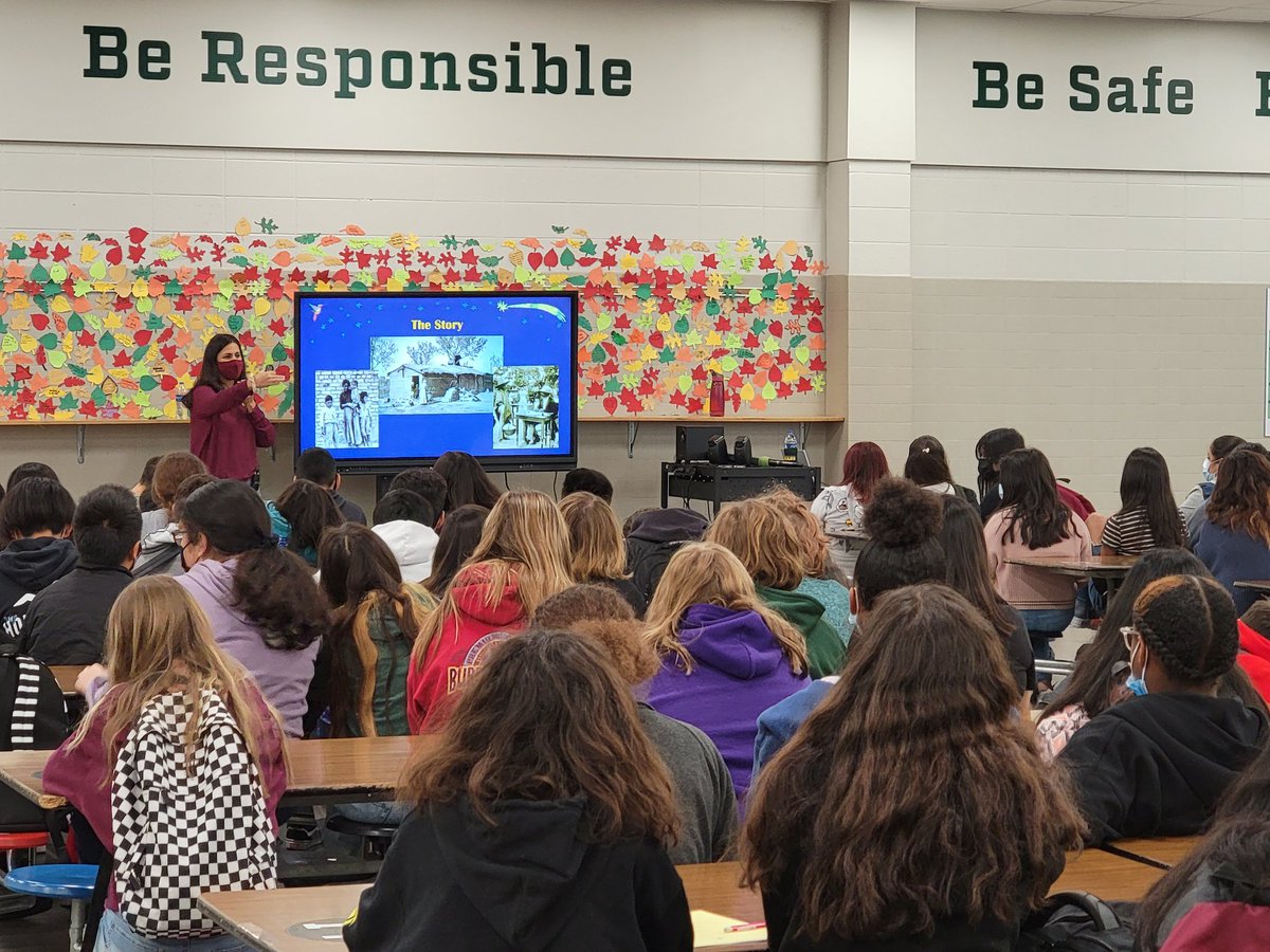 OPS_BryanMiddle's tweet photo. Students had an opportunity to listen to author, Alda P. Dobbs, this morning. It was a great experience, allowing students to hear about her love for storytelling. #BMSBearPride https://t.co/ZMH6Y7gfyt