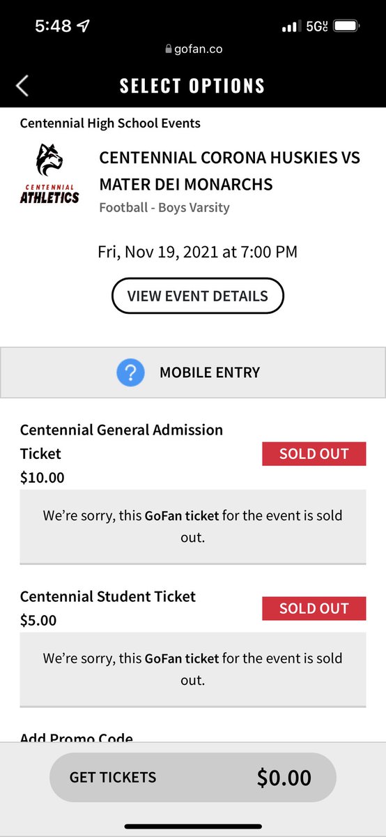 Friday’s game vs Mater Dei officially sold out in hours! #PackTheStadium