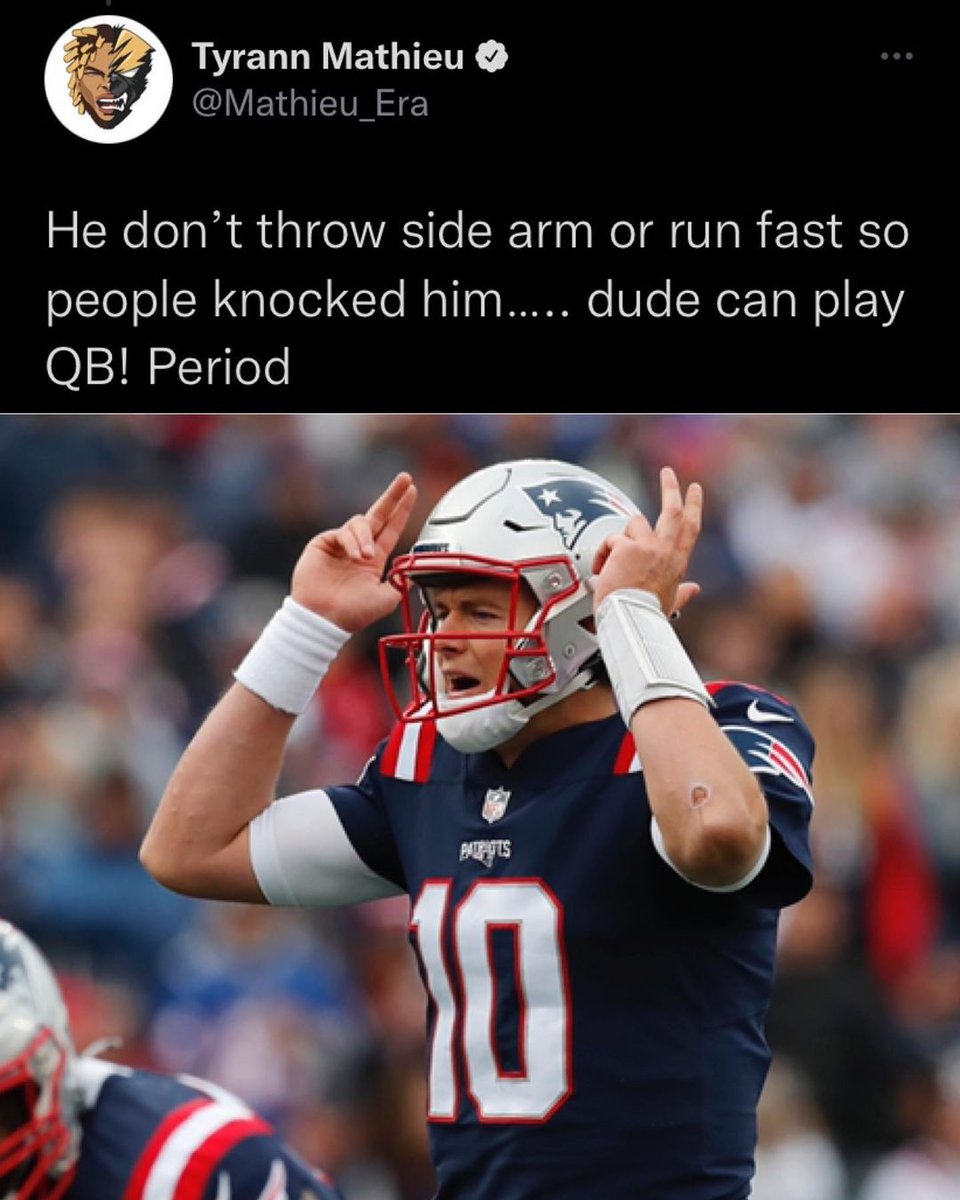 brgridiron's tweet photo. Tyrann calls out the early hate on Mac Jones 💯 https://t.co/VWx5J2kEad