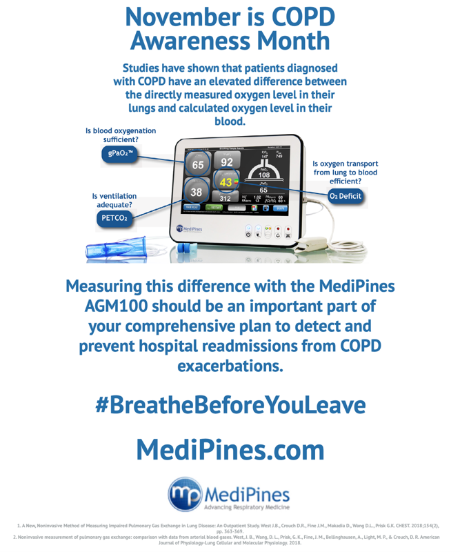 MediPines's tweet photo. November is COPD Awareness Month.  Learn more about how to get the information you need to manage your patients at https://t.co/X5Xf6FjVS1 #Pulmonology #RespiratoryTwitter #EmergencyMedicine #BreathBeforeYouLeave https://t.co/IuWS3HwAZB