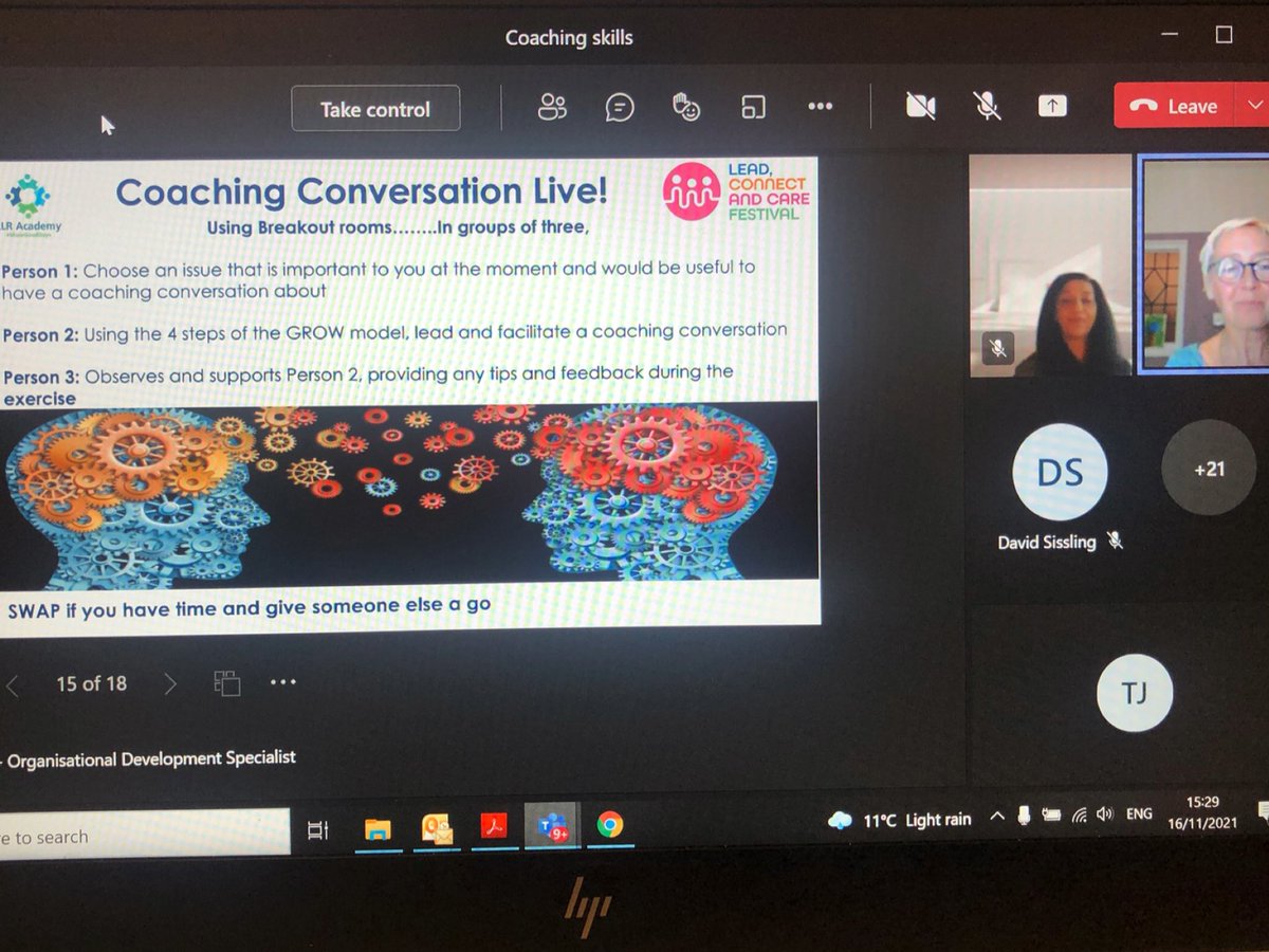 mariamx404's tweet photo. Great to hear from @DSissling and his passion for coaching!
Looking forward to trialing coaching conversations at the Coaching Skills session with @helencrossley65 and @IssaNazrin. Brilliant slides too! π¬@ODUHL2 @LLRAcademy #StayKind #LeadConnectCare https://t.co/6983PDvmVX
