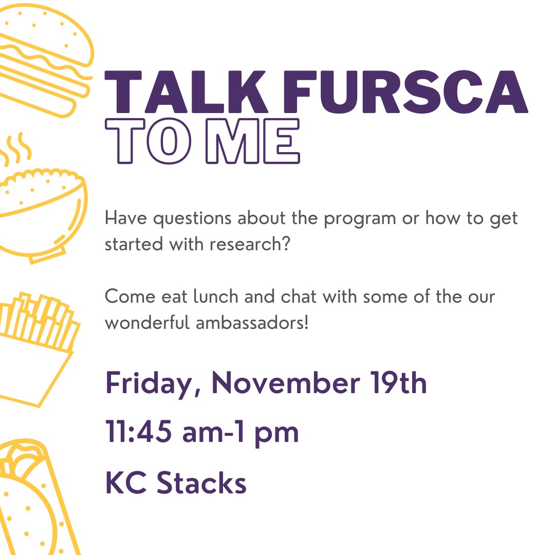 AlbionFURSCA's tweet photo. Do you have questions about FURSCA? Want tips on how to start writing your summer research proposal? 

Come enjoy lunch (on FURSCA) and chat with some of our amazing FURSCA ambassadors! https://t.co/THQ4IjRB0I