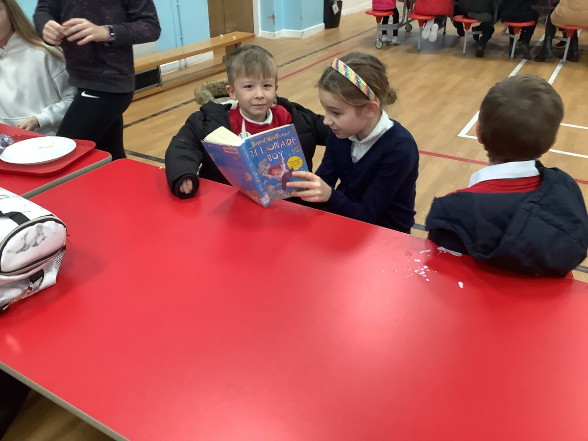 ReadingRocksCPS's tweet photo. Our Reader Leaders hosted a reading lunch in the dinner hall as part of our #BookWeekScotland celebrations. They read aloud to younger pupils and older pupils were welcome to bring their own books down to enjoy in the hall. 🍽📚 #cpsread https://t.co/iY3xvGdOp7