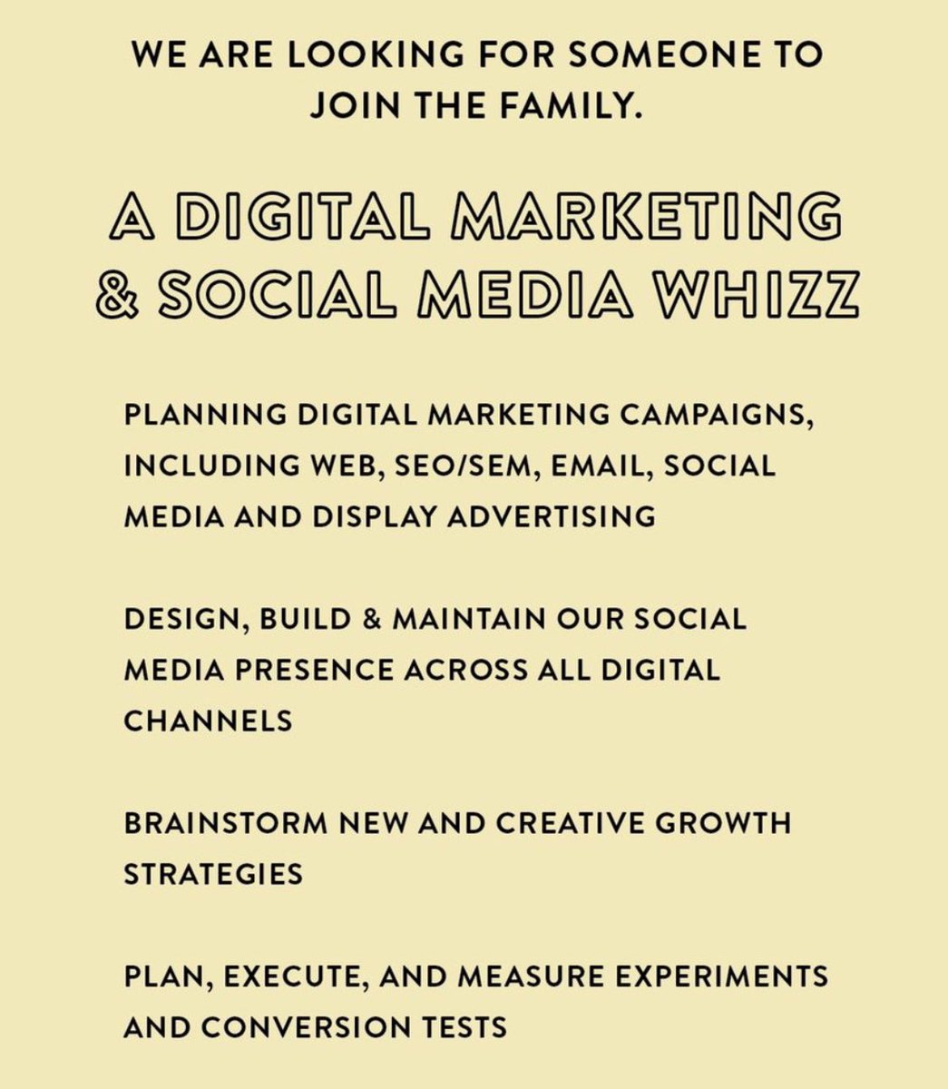We’re looking for a digital marketing &amp; social media expert to join our team. Please drop us a DM if you are/know the right person for the job  #localknowledge #travel #DigitalMarketing #socialmedia