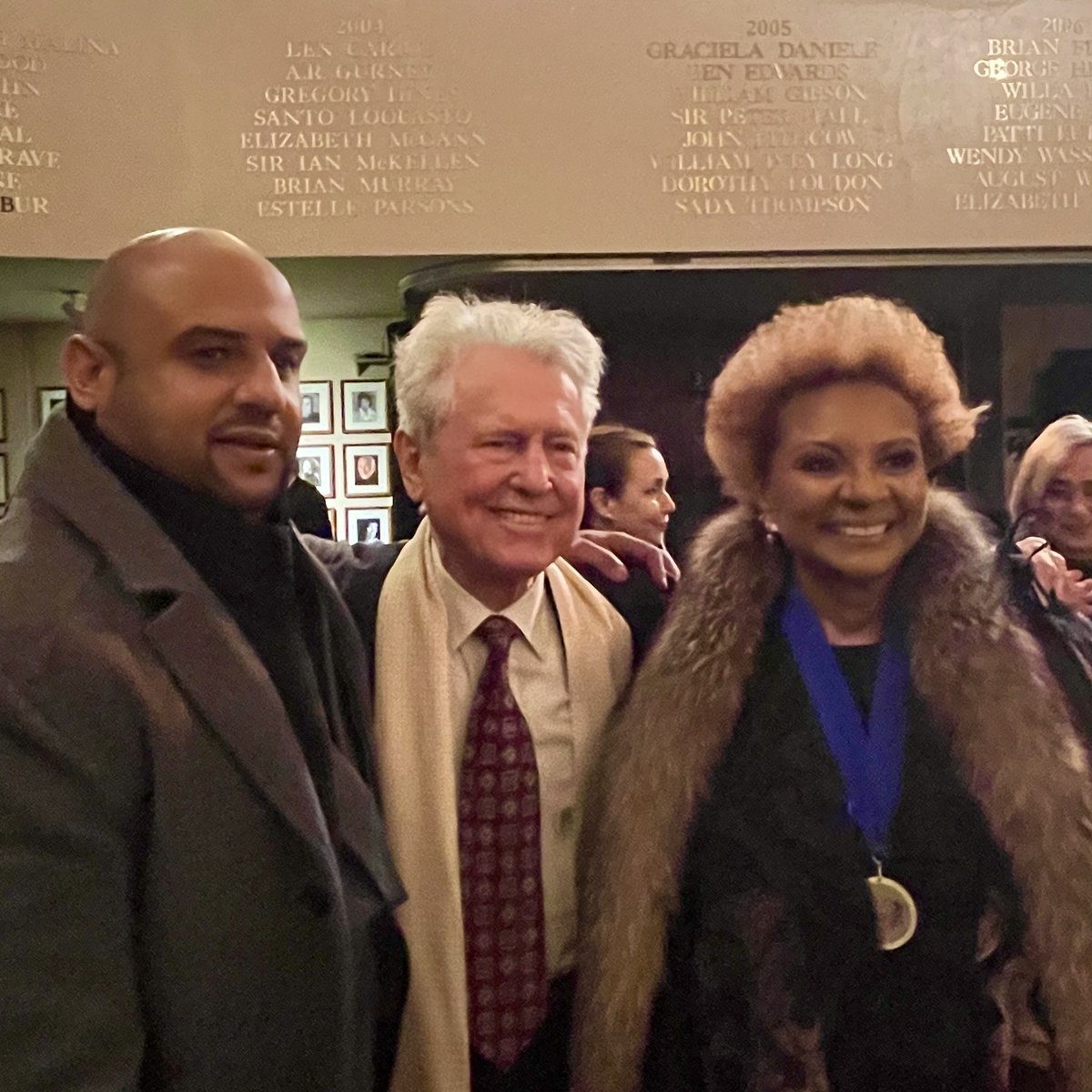 PCSNYC's tweet photo. Leslie Uggams '60 with husband Grahame Pratt and son Justice Pratt '94 after her induction into the Broadway Hall of Fame last night at the Gershwin Theater. https://t.co/e021gKQRIb