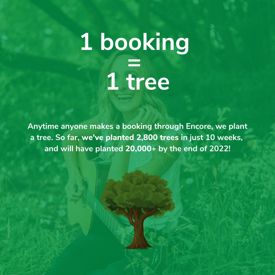 joinencore's tweet photo. #encoremusicians is now the most #climatefriendly way to book musicians in the world! 🌳 😍 Phrases like 'climate friendly' are thrown around so much so we want tell you all about our #climate work with our partner @Ecologi_hq! #climatecrisis #sustainability #carbonoffsetting https://t.co/OERGmuxiPA