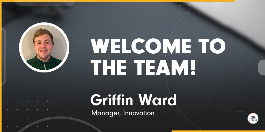 Team_4FRONT's tweet photo. Please join us in welcoming @griffinward to our 4FRONT team!

We are so excited to add Griffin’s strong sports marketing background and creativity to our Innovation team and cannot wait to see what he accomplishes with us at 4FRONT!

#WelcomeToTheTeam https://t.co/3Vjm6i2tL4