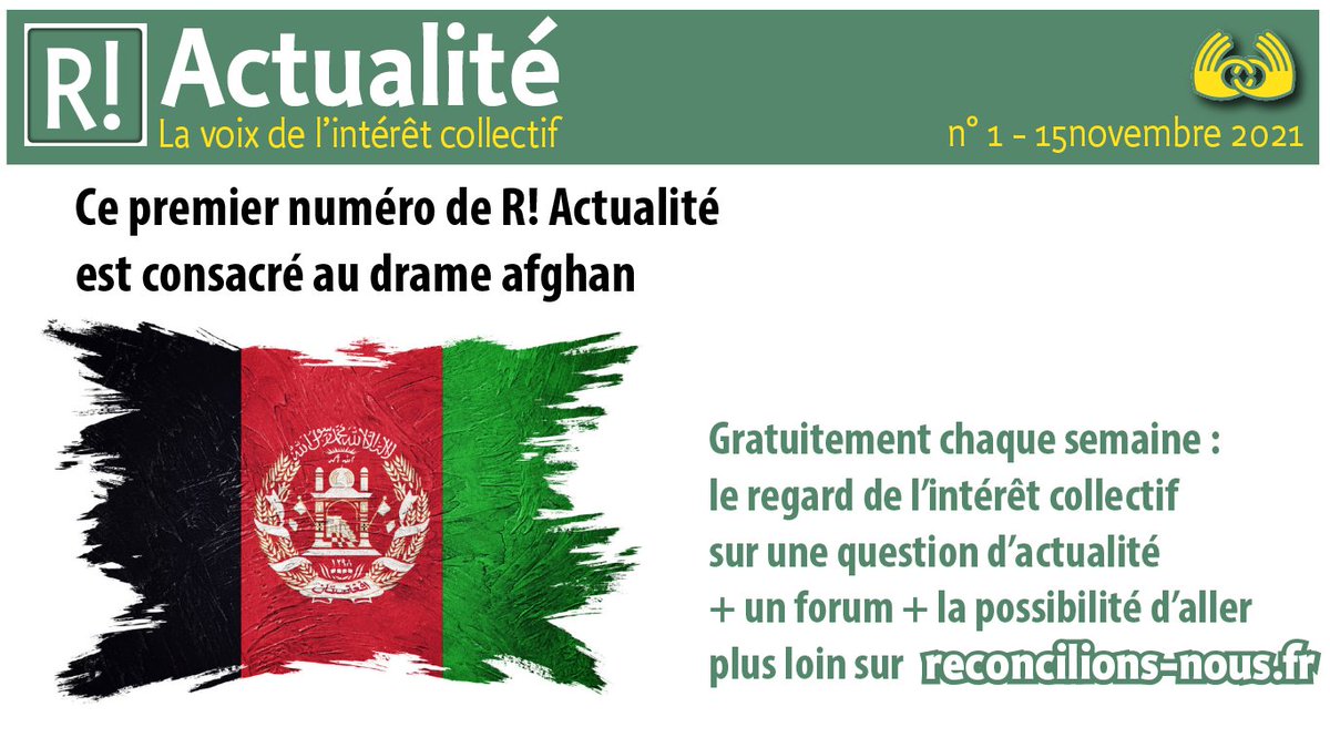 reconcilions's tweet photo. Le premier numéro de R! Actualité est consacré au drame afghan : https://t.co/4FtmDSDIJT
#Afghanistan #Réconcilions-Nous #R! https://t.co/SsX35DxNDH