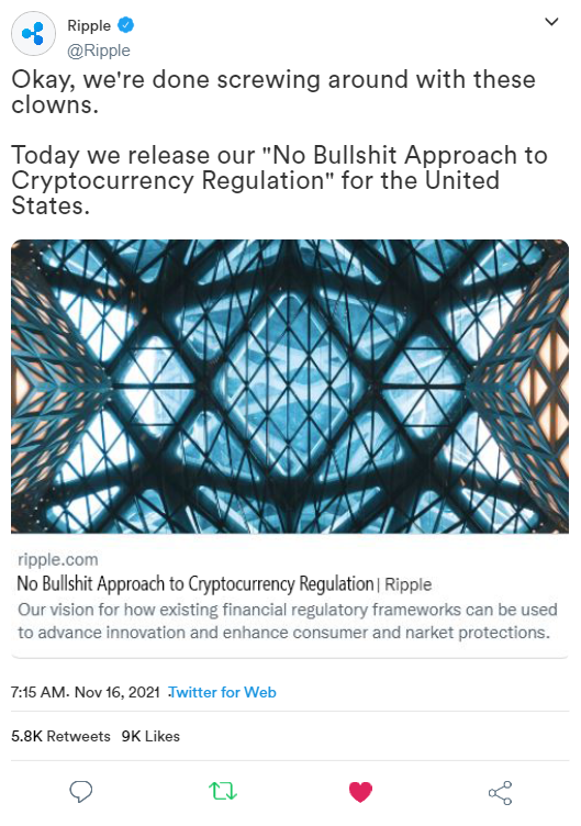 Bravo, Ripple.  Bravo. 👏👏👏

#XRP #XRPtheStandard