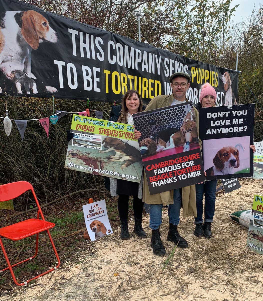 I spent today at the gates of MBR Acres in protest of their testing on beagles. I wanted to raise awareness of animal testing and the fact that this is a puppy farm that farms over 2000 beagle puppies a year to be sent out to their inevitable torture and death.