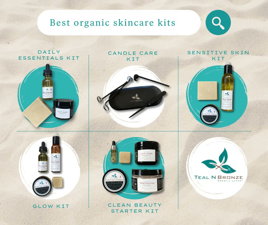 TealNBronze's tweet photo. It is too early to start thinking about getting #Christmas gifts 🎁 ? In our range of #skincare kits, there is something for everyone. 

📅 Daily Essentials Kit
🕯️ Candle Care Kit
✨ Sensitive Skin Kit
🌟 Glow Kit
🌻 Clean Beauty Starter Kit

https://t.co/4TOPcoIif6 https://t.co/uAlI9vH5O1