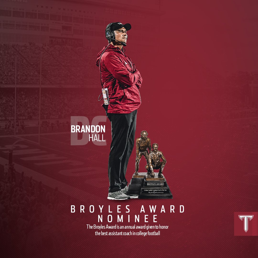 The architect of one of the nation’s top defenses … congrats to <a href="/coach_bhall/">Brandon Hall</a> on this honor!

#OurTime | #OneTROY ⚔️🏈