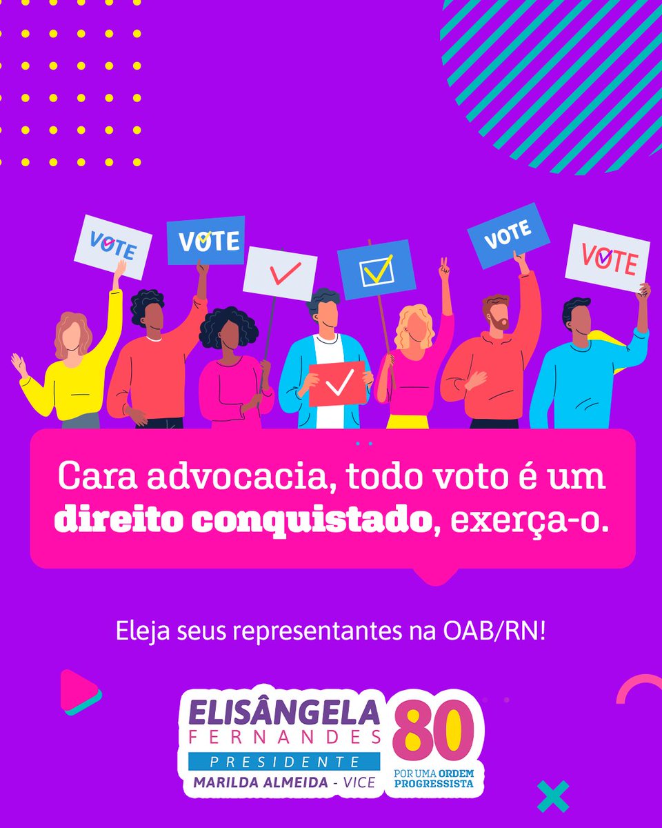 OABprogressista's tweet photo. O voto, além de um direito conquistado, é também uma escolha. A importância de de exercer esse ato é inenarrável. Votar é depositar suas fichas em quem você acredita, e em quem você quer que lhe represente.✊
Escolha a Chapa 80 por acreditar em uma OAB diversa, plural e livre! https://t.co/ryEsINKGNG
