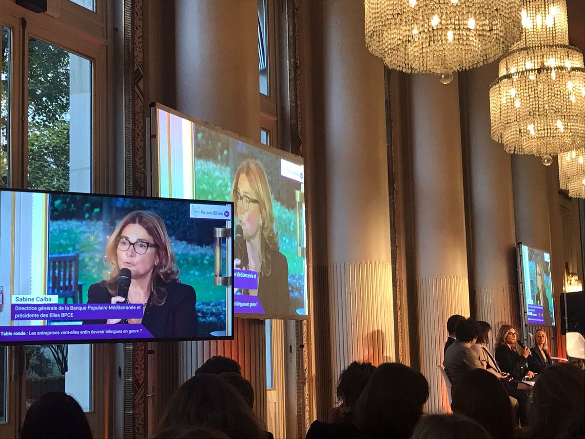 #financielles  <a href="/CalbaSabine/">CALBA Sabine</a> A propos de l’égalité F/H et du bilinguisme en genre «  Chez <a href="/GroupeBPCE/">Groupe BPCE</a> on est passé de 14 à 28% de femmes en quelques années chez les cadres dirigeants. Il faut continuer d’aider les femmes à demander des opportunités, à lever les barrières. »