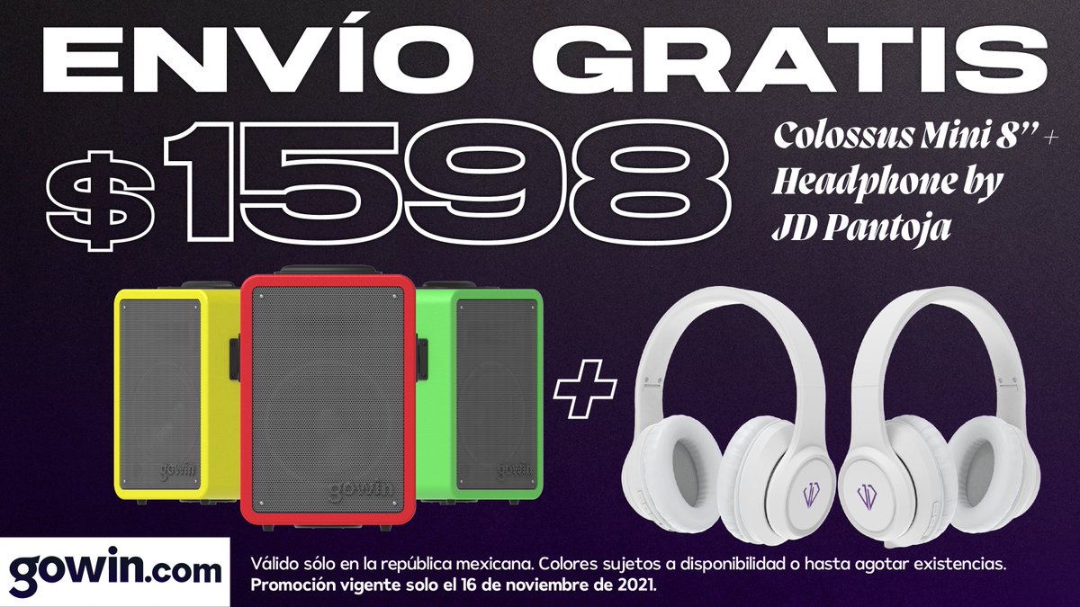 ¡LAS PROMOCIONES NO SE ACABAN!
Por HOY aprovecha la promoción de la bocina Colossus mini + unos audífonos de <a href="/Juandedios_P/">JD PANTOJA 🇲🇽</a> by gowin, todo esto por solo ¡$1598 y envío gratis! 🚚💨

No dejes pasar esta increíble oportunidad y corre a gowin.com por los tuyos