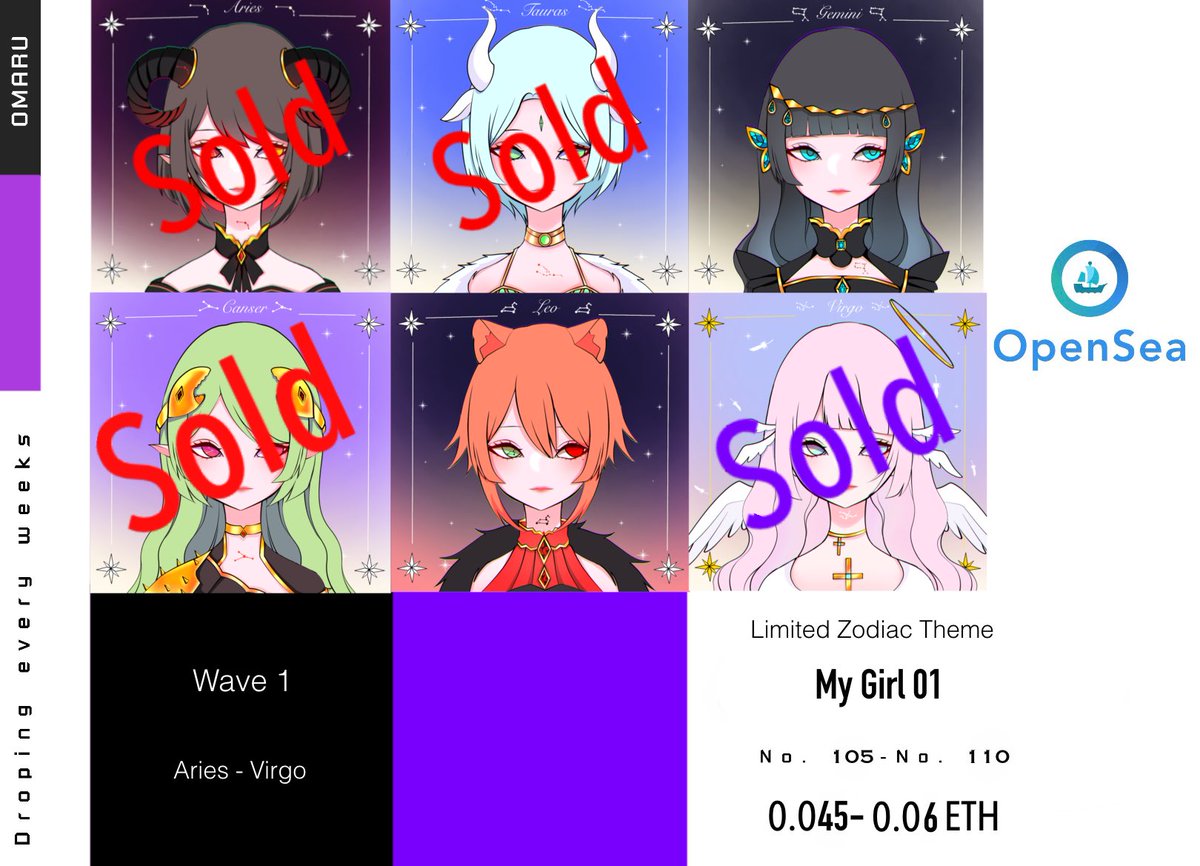 OMARUSA10164's tweet photo. ✨🔥UPDATE SOLD ✨🔥
Thankyou very much everyone for support me 🙏💗
No.107 GEMINI
https://t.co/smcRshyMvC
No.109 LEO
https://t.co/mXtjHS8c2n
#NFTCommmunity  #NFTcollectibles  #NFTcollections https://t.co/qd47EIAKle