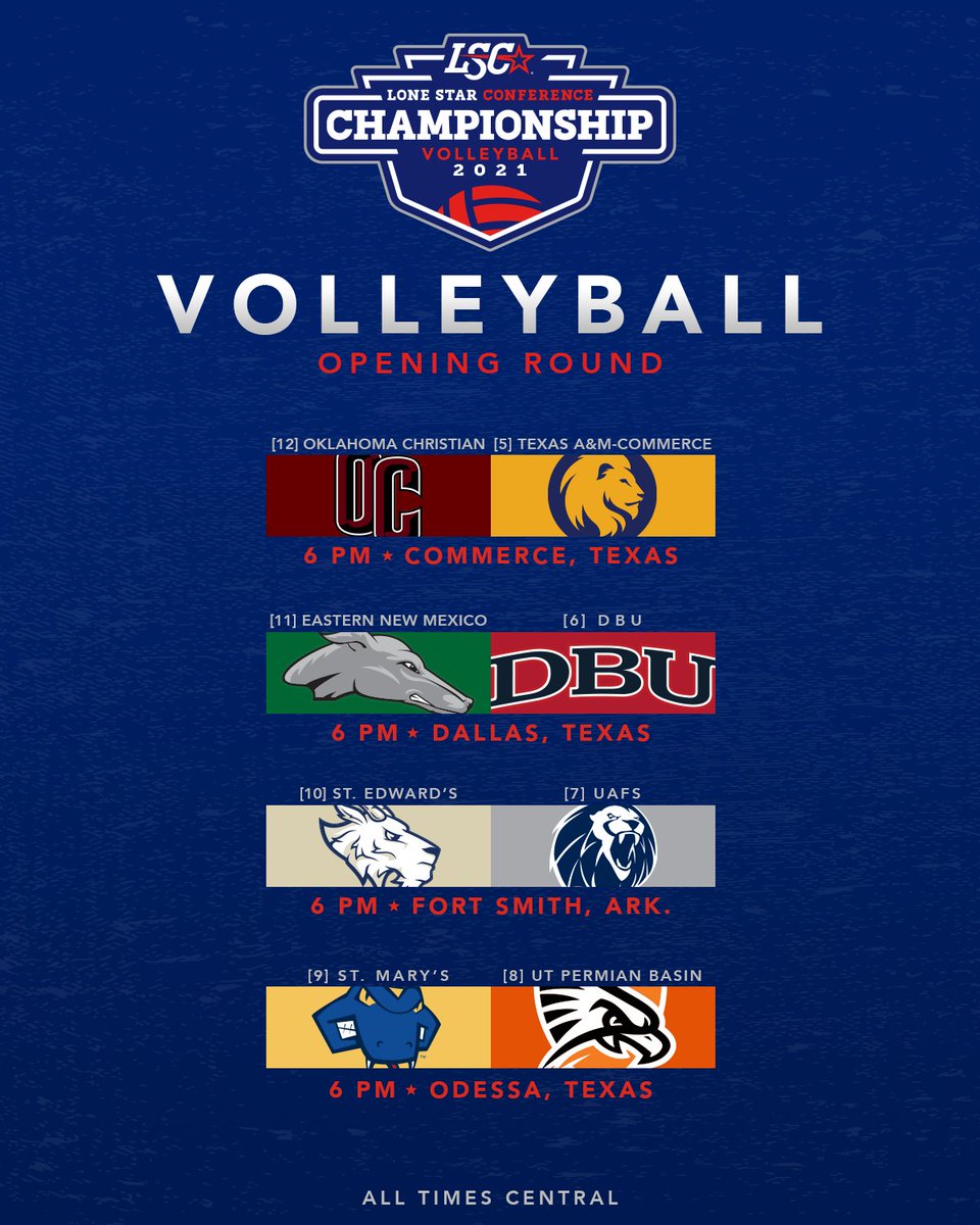 𝗦𝗨𝗥𝗩𝗜𝗩𝗘 𝗔𝗡𝗗 𝗔𝗗𝗩𝗔𝗡𝗖𝗘

The #LSCvb Championship begins tonight! 🏐🏆

Championship Central bit.ly/3cgAORg
📺 LSC Digital Network | lonestarconferencenetwork.com
🔢 statbroadcast.com/events/central…