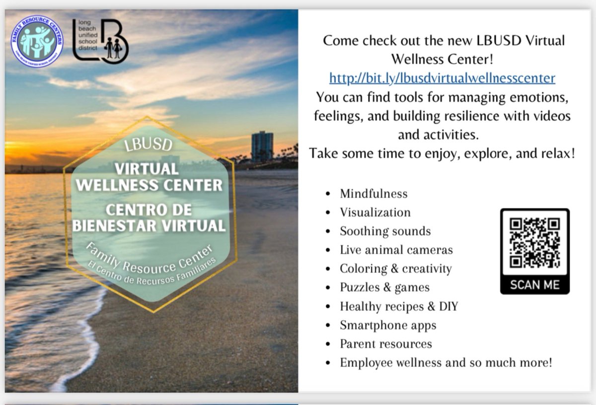 morafrc's tweet photo. @LBUSDFRC is happy to announce the newest addition to our resources, LBUSD FRC Virtual Wellness Center. Please feel free to share it with your school community. #empower #selfcare #lbusdFRC #proudtobeLBUSD https://t.co/RxUSLS2Mux