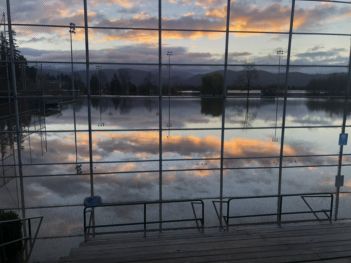 BenLypka's tweet photo. Here’s DeLair Park - home of the @AbbyCardinals - from this morning. Devastating #abbotsford https://t.co/skC0Unjpkf