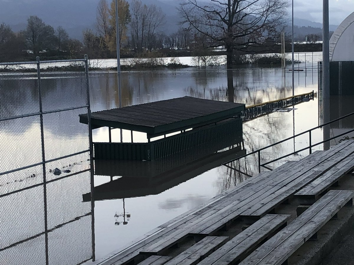 BenLypka's tweet photo. Here’s DeLair Park - home of the @AbbyCardinals - from this morning. Devastating #abbotsford https://t.co/skC0Unjpkf