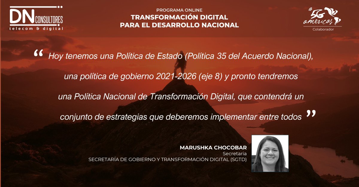 DNconsultores's tweet photo. Muy clara presentación de @mchocobar de la Secretaría de Gobierno Digital en la sesión de cierre del Módulo 3 del #ProgramaTDDN, sobre una visión de #TransformaciónDigital país centrada en el ciudadano y con un enfoque de múltiples partes interesadas. https://t.co/jvx2sgontc