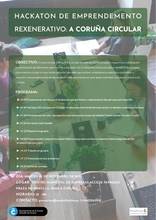 MedAtlantia_UE's tweet photo. 🐋🌳Interésache o emprendemento e o medio ambiente e andas a darlle voltas a algunha idea ou proxecto❓ 
📌 O 𝟮𝟵 𝗲 𝟯𝟬 𝗱𝗲 𝗻𝗼𝘃𝗲𝗺𝗯𝗿𝗼 o @ConcelloCoruna organiza 2 xornadas de 𝒇𝒐𝒎𝒆𝒏𝒕𝒐 𝒅𝒐 𝒆𝒎𝒑𝒓𝒆𝒏𝒅𝒆𝒎𝒆𝒏𝒕𝒐 𝒔𝒖𝒔𝒕𝒆𝒏𝒕𝒂𝒃𝒍𝒆. Olla os programas 👇 https://t.co/7c7c0kzqwt
