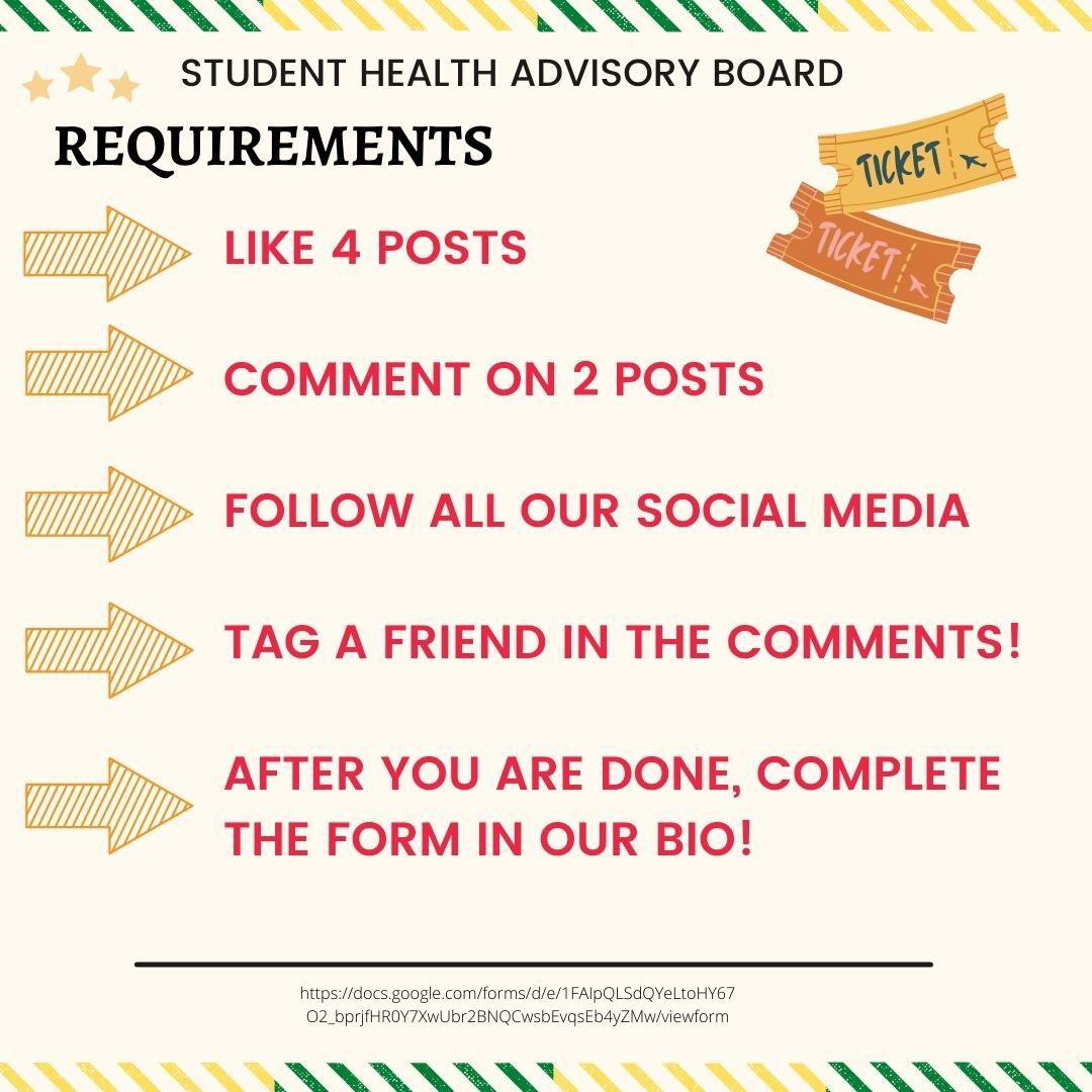 We’re hosting a social media giveaway! Be sure to do all of the requirements on our Instagram.  

After you have completed all of those steps fill out the form linktr.ee/gmushab !! Under social media giveaway! 

All entries will automatically be entered to a raffle! #gmu