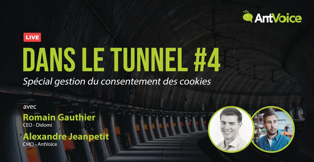 Vous avez perdu 30 à 40% de vos visiteurs dans GA ? Une grosse partie de vos ventes a "disparu" ?

RDV Dans le Tunnel, épisode #4 - spécial "Gestion de la récolte du #consentement des #cookies", mardi 23 novembre à 9h00 avec <a href="/Didomi_io/">Didomi</a> et <a href="/alexjeanpetit/">Alexandre Jeanpetit</a>

app.livestorm.co/antvoice-2021/…
