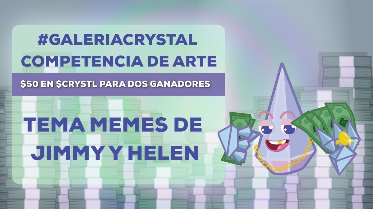 Crystl_Esp's tweet photo. 🏆🎨¡Concurso de Arte!🎨🏆
¡Celebramos los 1k de seguidores del Twitter español con un #CrystalGallery!😁
Hay $50 en $CRYSTL para dos ganadores por diseñar la mejor tematica de meme de Jimmy & Helen de $CRYSTL
REGLAS👇
📌MG, RT y etiqueta a 3 amigos
📌¡Responde con tu meme!🥳 https://t.co/ELM7dbKjcD
